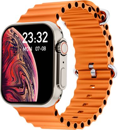 Gizmore Vogue 1.95 AOD 600 NITS | 320 X 385 PX HD Display Bluetooth Calling Smartwatch (Orange Strap, Free Size)