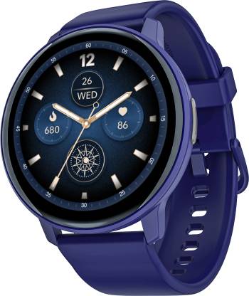 boAt Lunar Connect with ENx Technology for BT Calling & 1.28 HD Round Display Smartwatch(Blue Strap, Free Size)