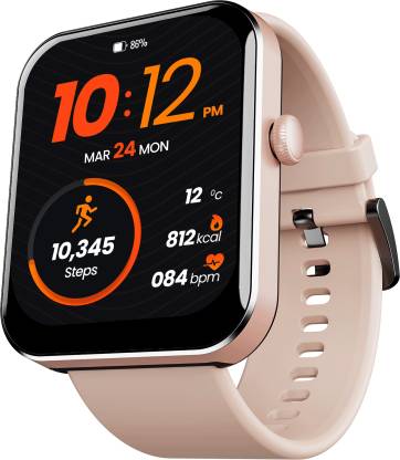 boAt Wave Flex Connect with 1.83" HD Display,Bluetooth Calling & Premium Metal Design Smartwatch (Pink Strap, Free Size)