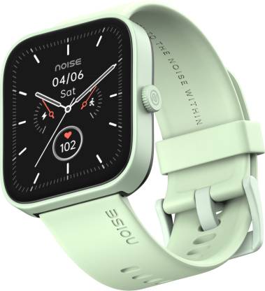 Noise ColorFit Caliber Smart Watch with 15-day battery, 1.69" display, 60 Sports Modes Smartwatch(Green Strap, Regular)