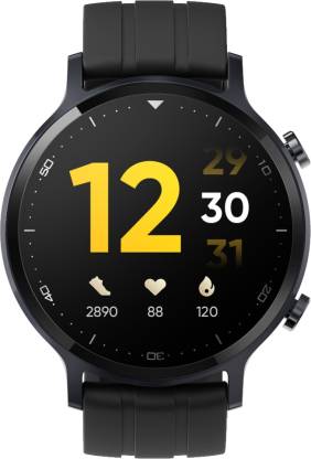 realme Smart Watch S 1.3" Auto-bright Display with Metallic Dial  (Black Strap, Regular)