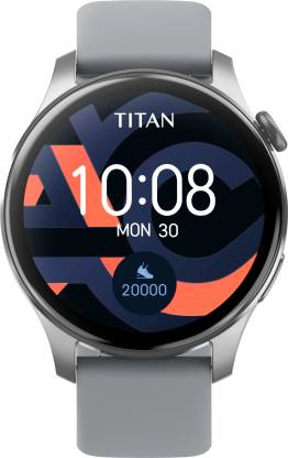 Titan Talk with 1.39" AMOLED Display, BT Calling & Music Storage with TWS Connect Smartwatch  (Grey Strap, Free Size)