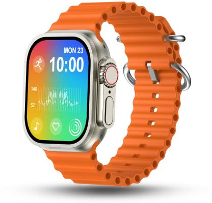 Pebble Cosmos Engage 1.95" Largest Display,High-Resolution,BT Calling,Wireless Charging Smartwatch  (Orange Strap, Free Size)
