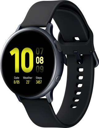 SAMSUNG Galaxy Watch Active 2 Aluminium AMOLED Display with Upto 5 Days Battery Life (Black Strap, Regular)