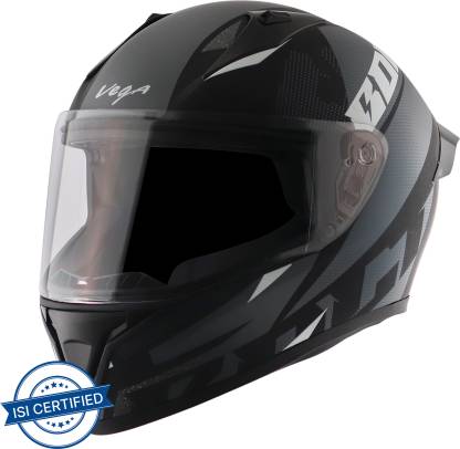 VEGA Bolt Macho Motorbike Helmet  (Dull Black Grey)