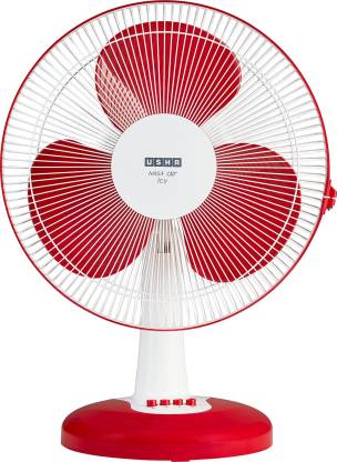 USHA Mist Air Icy 400 mm 3 Blade Table Fan(Red, Pack of 1)