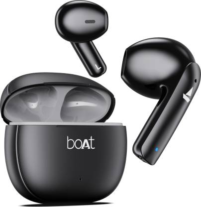 boAt Airdopes 100 with 50 Hours Playback, Quad Mics ENx Technology & Beast Mode Bluetooth Headset  (Opal Black, In the Ear)