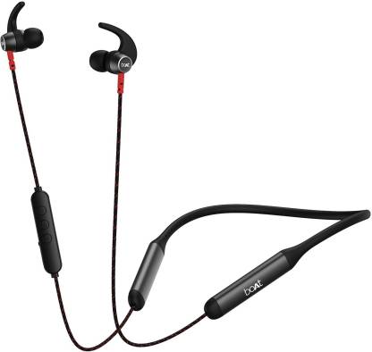 boAt Rockerz 333 Pro with 60 Hours Battery Bluetooth Headset  (Cherry Black, In the Ear)