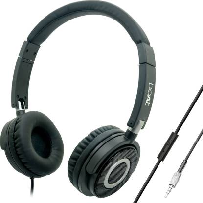 boAt BassHeads 900 Wired Headset  (Carbon Black, On the Ear)