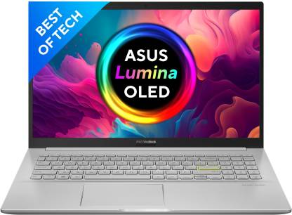 ASUS VivoBook K15 OLED Ryzen 7 Octa Core 5700U - (16 GB/512 GB SSD/Windows 11 Home) KM513UA-L713WS Thin and Light Laptop(15.6 Inch, Transparent Silver, 1.80 Kg, With MS Office)