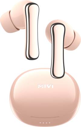 Mivi DuoPods K7 Metallic Finish,AI ENC,50H Playtime,Low Latency Gaming,Rich Bass,5.3 Bluetooth Headset  (Coral, In the Ear)