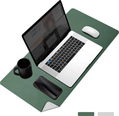 Bestor Dual-Sided Multifunctional Desk Pad For PC/LAPTOP/COMPUTER/TABLET/Gaming Mouse Pad/ Waterproof Desk Blotter Protector,Extended Mouse Pad/Desk Mat for Work from Home/Office/Gaming( Dark Red/Black) Mousepad  (Green)