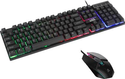 RPM Euro Games Gaming Keyboard and Mouse Combo | Keyboard - With 7 Color Backlit | Suspension Caps | Backlit | 104 Keys | Mouse - Upto 3200 DPI, 4 Levels|6 Buttons | 7 Color RGB Wired USB Gaming Keyboard (Black) Wired USB Gaming Keyboard  (Black)
