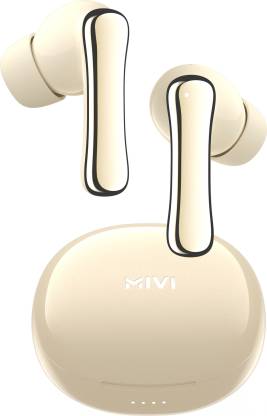 Mivi DuoPods K7 Metallic Finish,AI ENC,50H Playtime,Low Latency Gaming,Rich Bass,5.3 Bluetooth Headset  (Ivory, In the Ear)