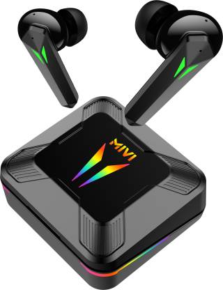 Mivi Commando X9 Earbuds, Dual RGB Lights, 35ms Low Latency Gaming, ENC, 72H Playtime Bluetooth Headset (Black, True Wireless)