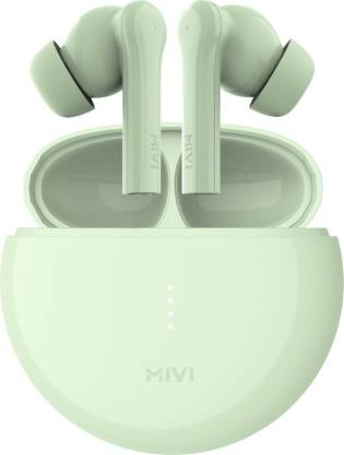 Mivi DuoPods F60 ENC with 50+ Hrs Playtime| Made in India | Powerful Bass | 4 Mics Bluetooth Headset  (Mint Green, True Wireless)