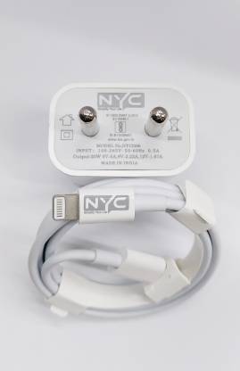 NYC Simplify Your Life 20 W 5 A Mobile Charger with Detachable Cable  (White, Cable Included)