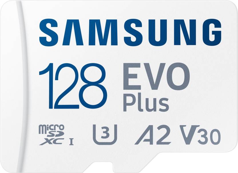 SAMSUNG Evo Plus 128 GB MicroSDXC Class 10 130 MB/s Memory Card  (With Adapter)
