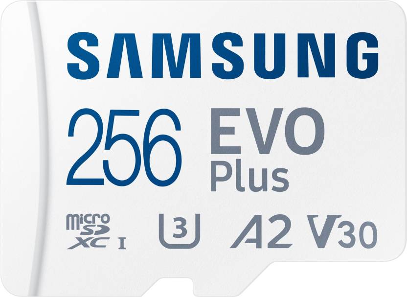SAMSUNG Evo Plus 256 GB MicroSDXC Class 10 130 MB/s Memory Card  (With Adapter)