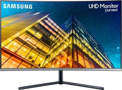 SAMSUNG 32 inch Curved 4K Ultra HD LED Backlit VA Panel 1500R, 1 Billion Colors, 2500:1 Contrast ratio, Game mode, Bezel Less Design Monitor (LU32R590CWWXXL)  (Frameless, AMD Free Sync, Response Time: 4 ms, 60 Hz Refresh Rate)