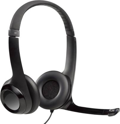 Logitech H390 USB Wired Headset  (Black, On the Ear)