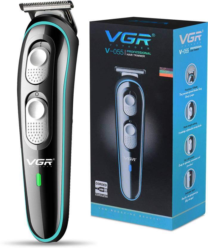 VGR V-055 Professional Hair Trimmer Trimmer 120 min Runtime 4 Length Settings  (Black, Green)