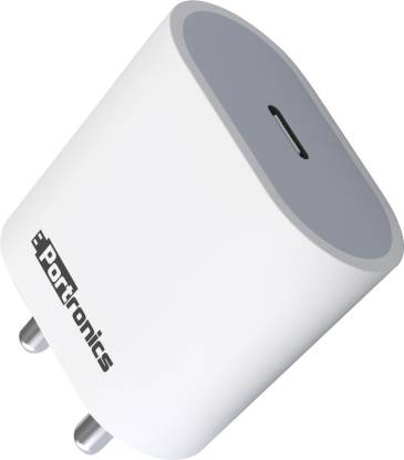 Portronics 20 W 3 A Mobile Charger  (White)