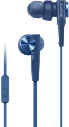 SONY XB55AP Wired Headset  (Blue, In the Ear)