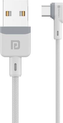 Portronics USB Type C Cable 2 A 1.2 m Konnect L POR-1403  (Compatible with All Phones With Type C port, White, One Cable)