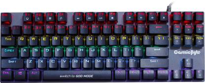 Cosmic Byte CB-GK-25 Pandora TKL Mechanical Keyboard Outemu Blue Switches Wired USB Gaming Keyboard  (Black&Grey)