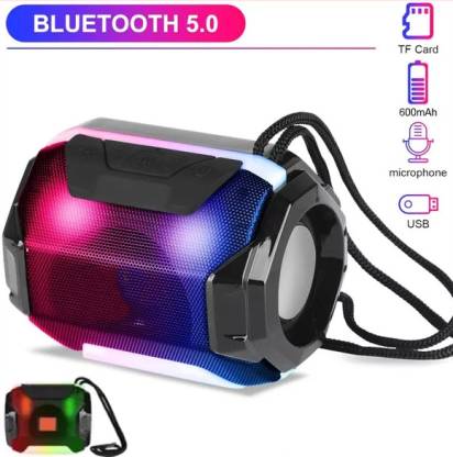 F FERONS Powerpact bass & stereo audio color changIng led Light wireless portable FRK-162 3 W Bluetooth Speaker  (Black, 5.0 Channel)
