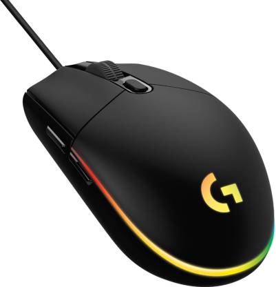 Logitech G102 Light Sync / Adj DPI Upto 8000, 6 Programmable Buttons, RGB Wired Optical Gaming Mouse  (USB 2.0, Black)
