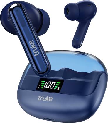 truke Buds Vibe with 35dB ANC, 4Mic ENC, 13mm Speaker, 48H Playtime, 40ms Low Latency Bluetooth Headset  (Blue, True Wireless)