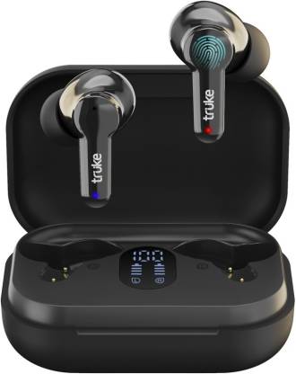 truke Buds Q1 with 30H Playtime, Quad Mic ENC, Game Mode, 10mm driver, AAC codec Bluetooth Headset  (Black, True Wireless)