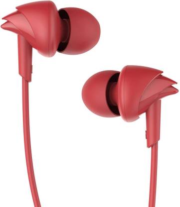 boAt BassHeads 100 Wired Headset  (Furious Red, In the Ear)