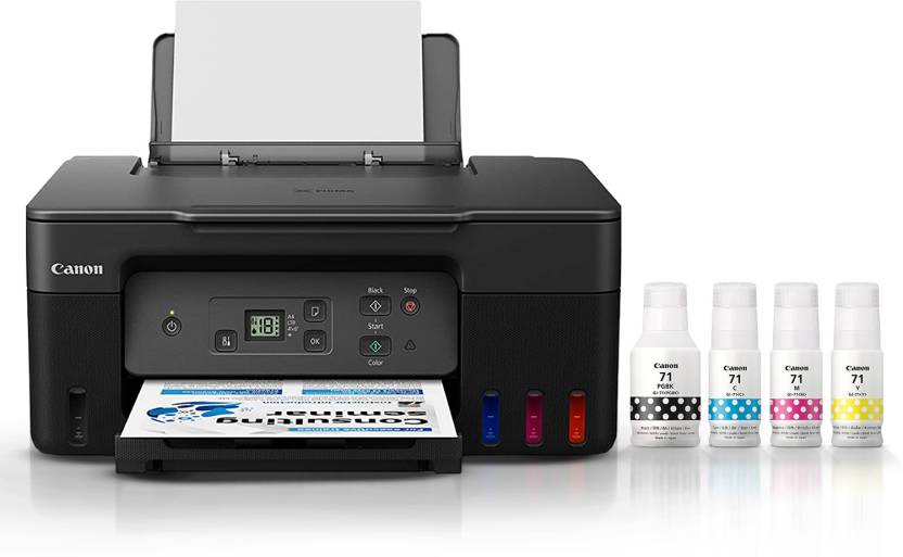 Canon PIXMA MegaTank G2770 Multi-function Color Inkjet Printer with Black (135 ml) & Color (70 ml) ink bottles  (Black, Ink Tank, 4 Ink Bottles Included)