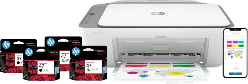 HP Deskjet Ink advantage Ultra 4826 All-in-one Multi-function WiFi Color Inkjet Printer (Color Page Cost: 81 Paise | Black Page Cost: 44 Paise) with Copy, Scan, 2 Sets of Inbox Cartridges, Smart App Setup  (White Cement, Ink Cartridge)