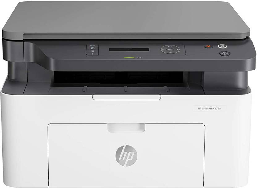 HP MFP 136a Multi-function Monochrome Laser Printer  (White, Grey, Toner Cartridge)