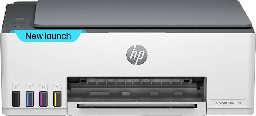 HP Smart Tank All In One 580 Multi-function WiFi Color Inkjet Printer for Print, Scan & Copy with 1 additional black ink bottle to Print Upto 12000 Black & 6000 Color Pages and 1 Year Extended Warranty with PHA Coverage  (Grey White, Ink Bottle)