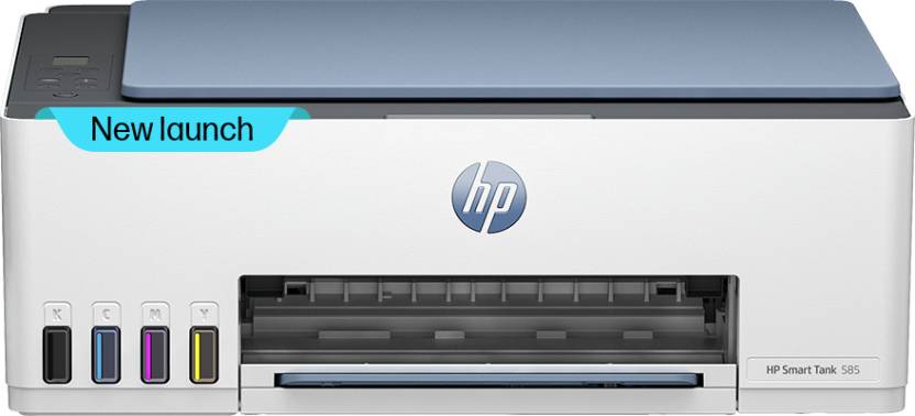HP Smart Tank 585 All-in-One Multi-function WiFi Color Inkjet Printer  (Grey White, Ink Bottle)