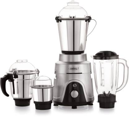 cookwell Commercial Heavy Duty 1200 Juicer Mixer Grinder (4 Jars, Silver)