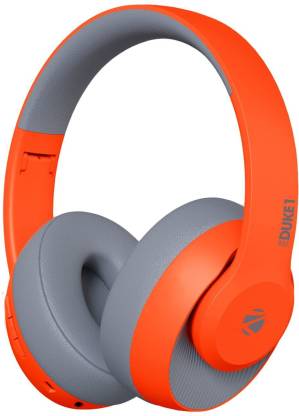 ZEBRONICS Zeb Duke 1 Wireless Headphone with Mic Bluetooth Headset  (Orange, On the Ear)