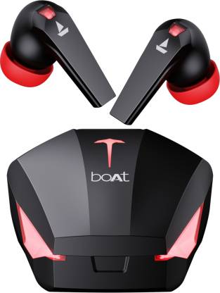 boAt Airdopes 192 with Beast Mode(40ms), 30 Hours Playback & LED Lights Bluetooth Headset  (Black Sabre, True Wireless)