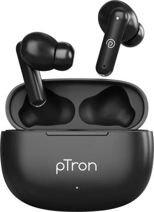 PTron Bassbuds Joy TWS with 13mm Drivers, Stereo Calls, 32Hrs Playtime,Type-C Charging Bluetooth Headset  (Black, True Wireless)