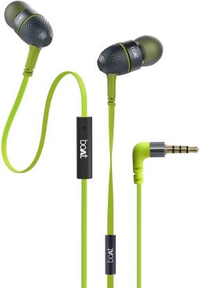 boAt BassHeads 220 Super Extra Bass Wired Headset  (Neon Lime, In the Ear)