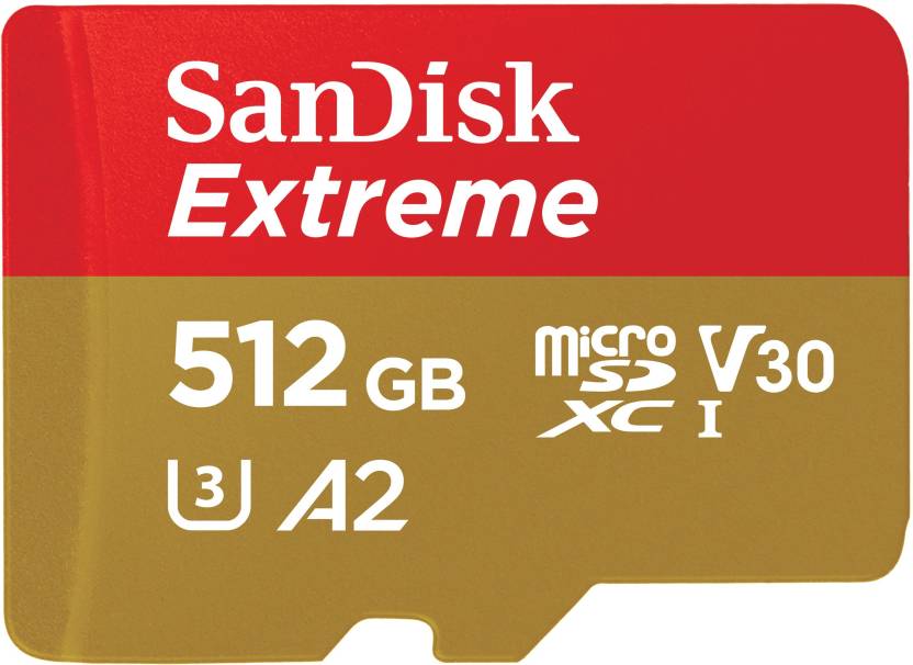 SanDisk Extreme 512 GB MicroSD Card Class 10 190 MB/s Memory Card
