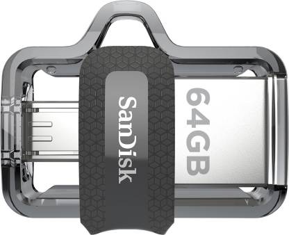 SanDisk Ultra Dual SDDD3-064G-I35 64 GB OTG Drive  (Black, Type A to Micro USB)