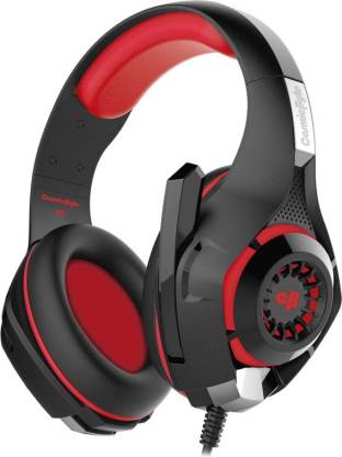 Cosmic Byte GS410 Wired Gaming Headset  (Black/Red, On the Ear)