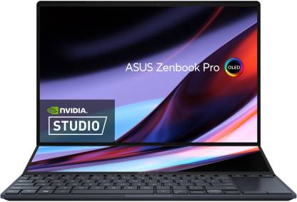 ASUS Zenbook Pro 14 Duo OLED (2022) with Dual Screen Touch Panel Intel Core i9 12th Gen 12900H - (32 GB/1 TB SSD/Windows 11 Home/4 GB Graphics/Intel Integrated Iris Xe) UX8402ZE-LM921WS Creator Laptop  (14.5 inch, Tech Black, 1.75 kg kg, With MS Office)