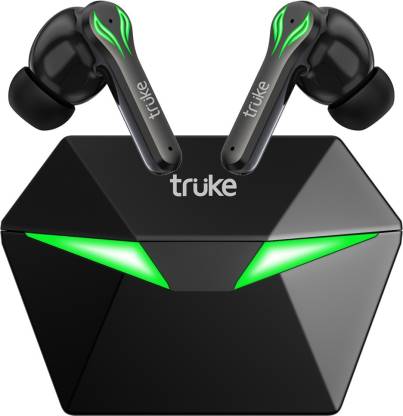 truke BTG1 Earbuds with Game Mode, 48H Playtime, Quad Mic ENC, 13mm driver, AAC codec Bluetooth Headset  (Black, True Wireless)